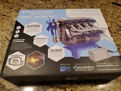 Discovery Mindblown Model Engine Build Kit STEM Moving Parts, LED Lights NIB