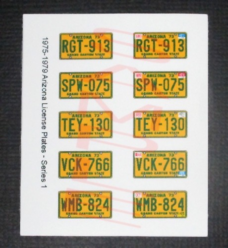 1975 – 1979 ARIZONA miniature LICENSE PLATES for 1/25 scale MODEL CARS—PLS READ