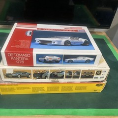 3 DeTomaso Pantera Model Kits (GT5 & GT5) Testors/Gunze/Tilt-Open Missing Parts?