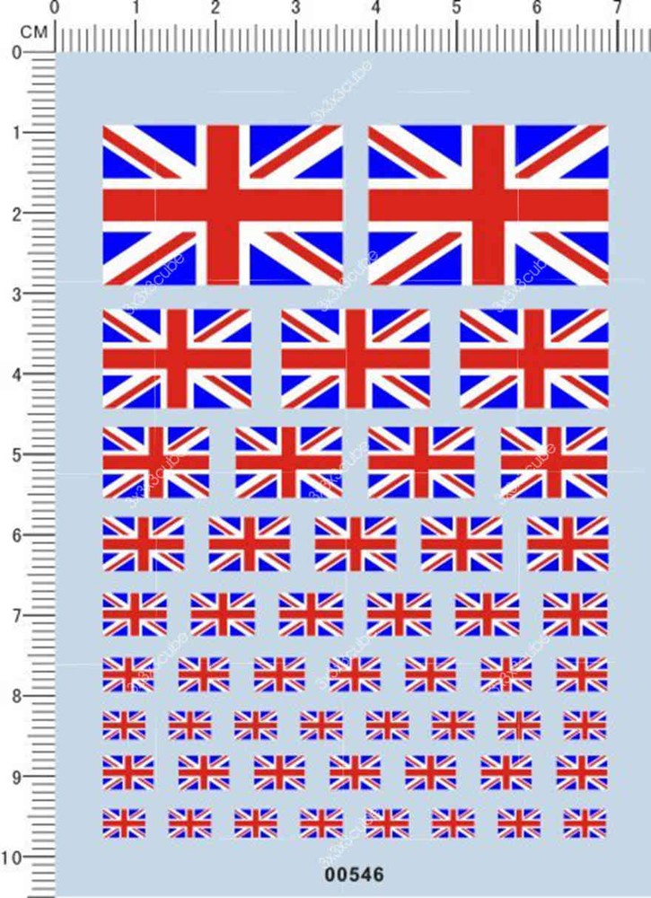 All Scale United Kingdom UK Great British National Flag Model Water Decal