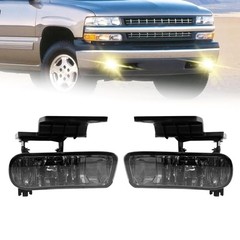Fog Lights Compatible with 1999-2002 Chevy 1999-2006 Silverado-Smoked Lens