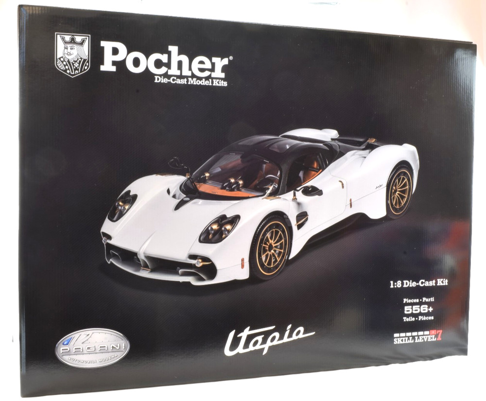 Pocher Pagani Utopia Coupe – Bianco Perla 1/8 Die-Cast Model Kit HK123