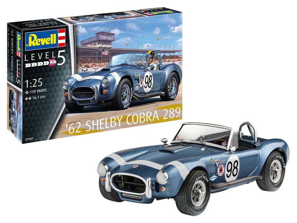 REVELL GERMANY 7669 F/S 1962 SHELBY COBRA 289 RACE CAR MODEL KIT NISB