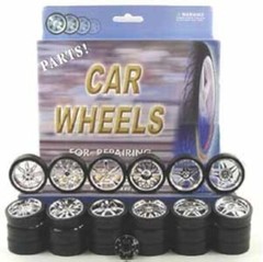 Set of 6 Chrome Spoke Rims for 1:24 Scale Model Cars – Upgrade Your Collection
