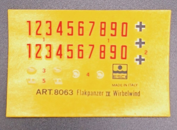 ESCI | No. 8063 | 1:72 German Flakpanzer IV Wirbelwind Decals
