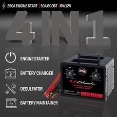 250A Manual Timer-Controlled Car Battery Charger and Engine Starter, 6/12V for P