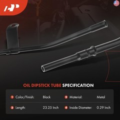 A-Premium 23.25 in Engine Oil Dipstick Tube – Metal Compatible with Chevrolet,