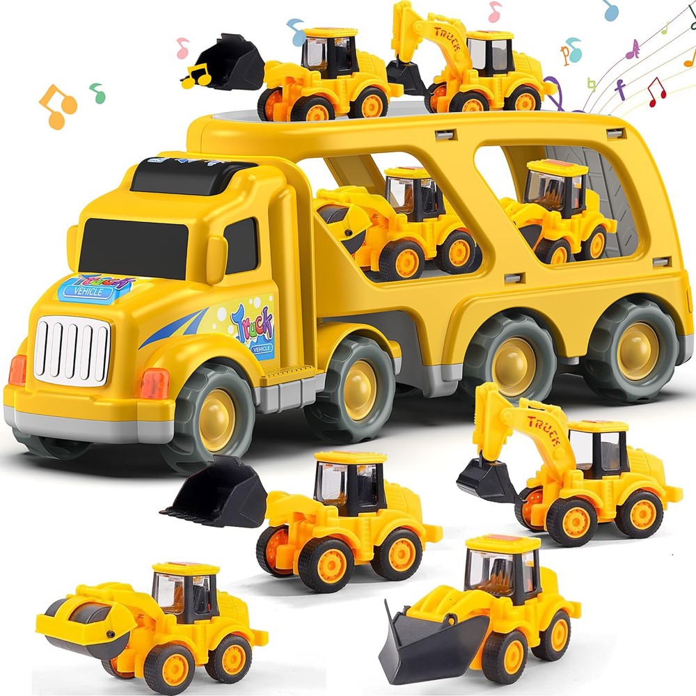 Veslier Construction Truck Toys for Boys 13.78 x 5.71 x 4.33 inches, Yellow