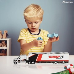 1/64 Scale International LoneStar Semi Truck with Trailer Die-Cast Alloy Model –