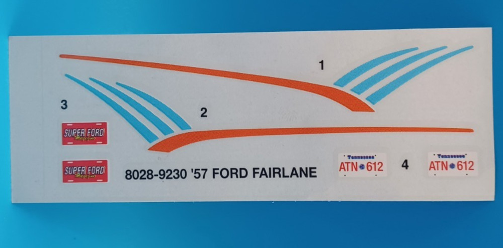 AMT/ERTL | No. 8028 | 1:25 1957 Ford Fairlane 500 Decals
