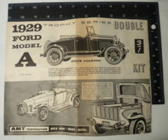 Vintage AMT 1929 Ford Model A Trophy Series Double Original Model Instructions