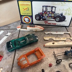 VINTAGE LOT MODEL KITS PLASTIC CARS HOT ROD PARTS and built body