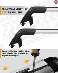 Snailfly Fit for Lincoln Aviator 2019-2025 Silver Lockable Roof Rack Cross Bars