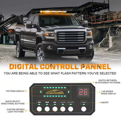 37 In. 104-LED Emergency Strobe Light Bar Magnetic-Mount Flashing Warning Roof L