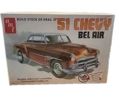 AMT ’51 Chevy Bel Air Deluxe Stock/Drag 1:25 Plastic Model Kit AMT New Sealed