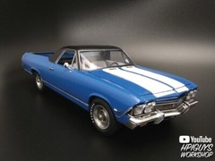 AMT1362 Coke 1968 Chevy El Camino SS With Soap Box Derby 1:25 Plastic Model Kit