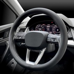 Lkwlikei Nappa Premium Leather Car Steering Wheel Cover Non-Slip Breathable