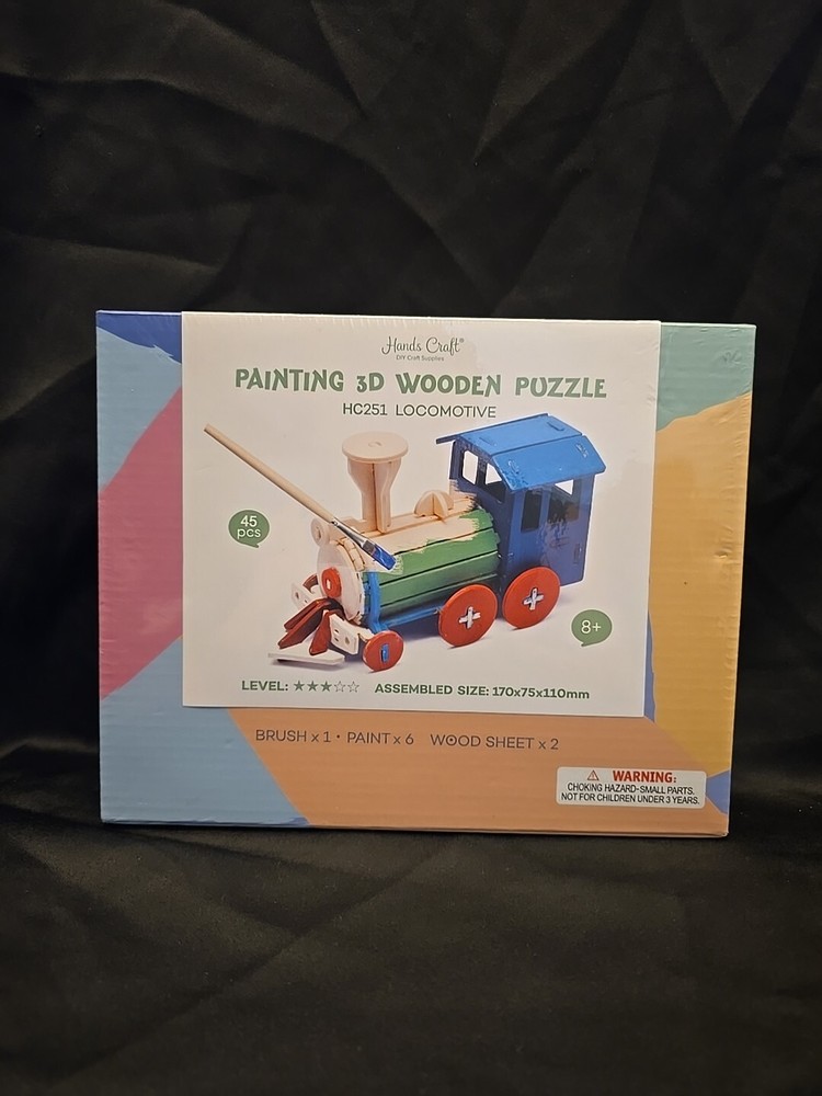 Hands Craft painting wooden puzzle train Craft Kit