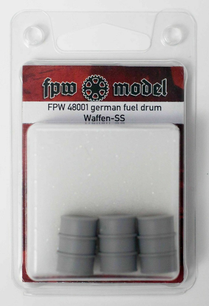 German type fuel drums – 1/48 scale – marks of owners on the lids – FPW Model