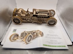 U-Gears U-9 Grand Prix Car Wooden Mechanical Model Assembled Crank/Trophy READ