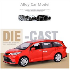 1:24 Sienna Granvia MPV Diecast Metal Alloy Toy Car Model with Sound & Light Sim