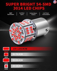 AUXLIGHT 1157 LED Bulbs 54-SMD 300% Super Bright 2057 2357 7528 1016 1034 LED