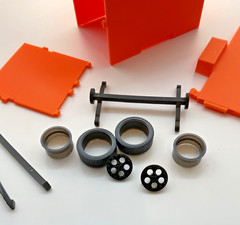 1/25 Drag Week Style Enclosed Cargo Trailer Rack Wheels 1:25 Scale Diorama Kit