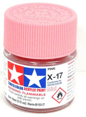 Tamiya 81517 X-17 Pink 1/3 oz Acrylic “Mini” Paint Bottle