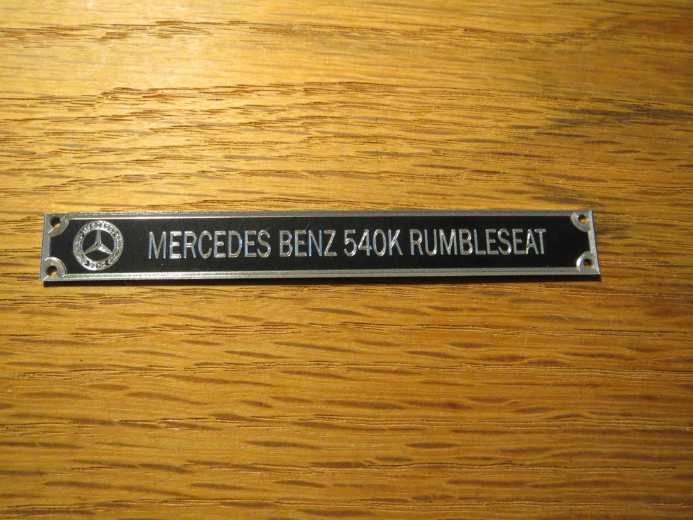 Pocher 1/8 Mercedes Benz 540K Rumbleseat Metal Display Plaque