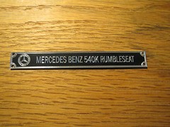 Pocher 1/8 Mercedes Benz 540K Rumbleseat Metal Display Plaque