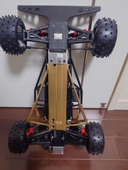 Kyosho Optima Javelin Body 4WD Off-road RC Buggy Black Gold Rubber Tires