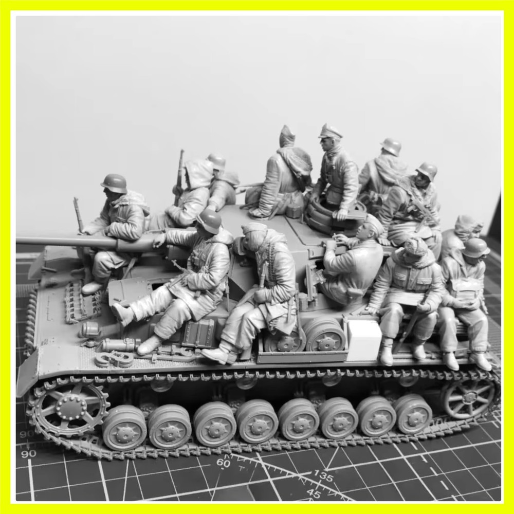 1/35 Scale Die-Cast Resin Figure Model Kit Military Theme Tank Soldiers Set (…