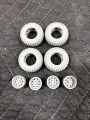 Resin Printed 1/25 MT 37 Baja Claw Tires And Seperate 8 Lug Wheels Truck Mud Bog