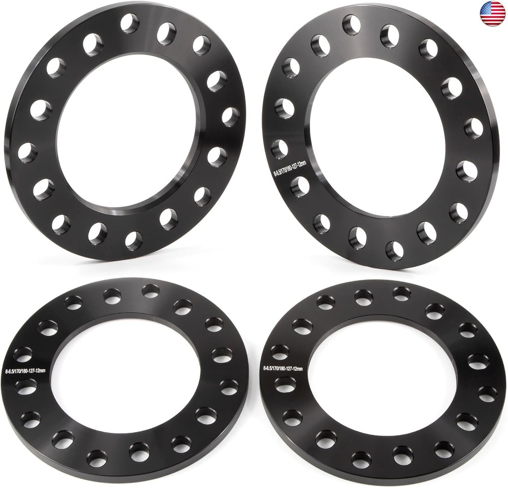 GAsupply 12mm 8 Lug Universal Wheel Spacers, Fit for F250 E350 Ram 2500 3500