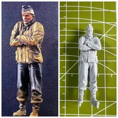 1:35 Cast Resin Model Cold Winter Tank Driver Scene Model Toy Unpainted