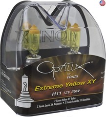 Hella H71071132 Optilux XY Series H11 Xenon Yellow Halogen Bulbs, 12V, 55W, 2
