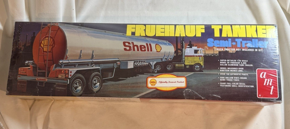 Sealed AMT Fruehauf Tanker SHELL Semi Trailer – Plastic Model Truck Kit – 1/25