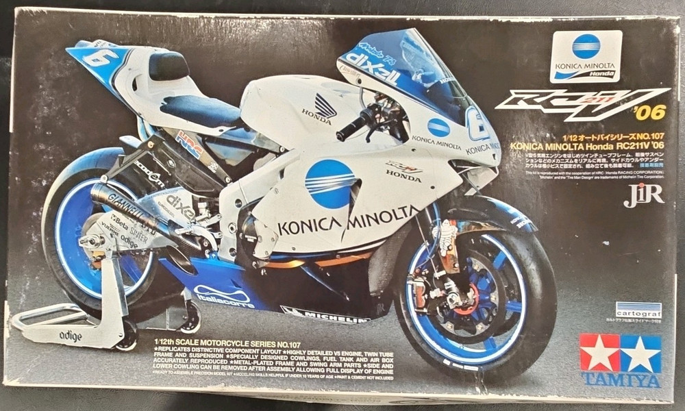 Tamiya 1:12 Konica Minolta Honda RC211V ’06 Motorcycle Plastic Model Kit 14107