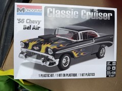 MONOGRAM ‘56 CHEVY BEL AIR CLASSIC CRUISER MODEL-KIT 1/24 SCALE BLACK W/FLAMES