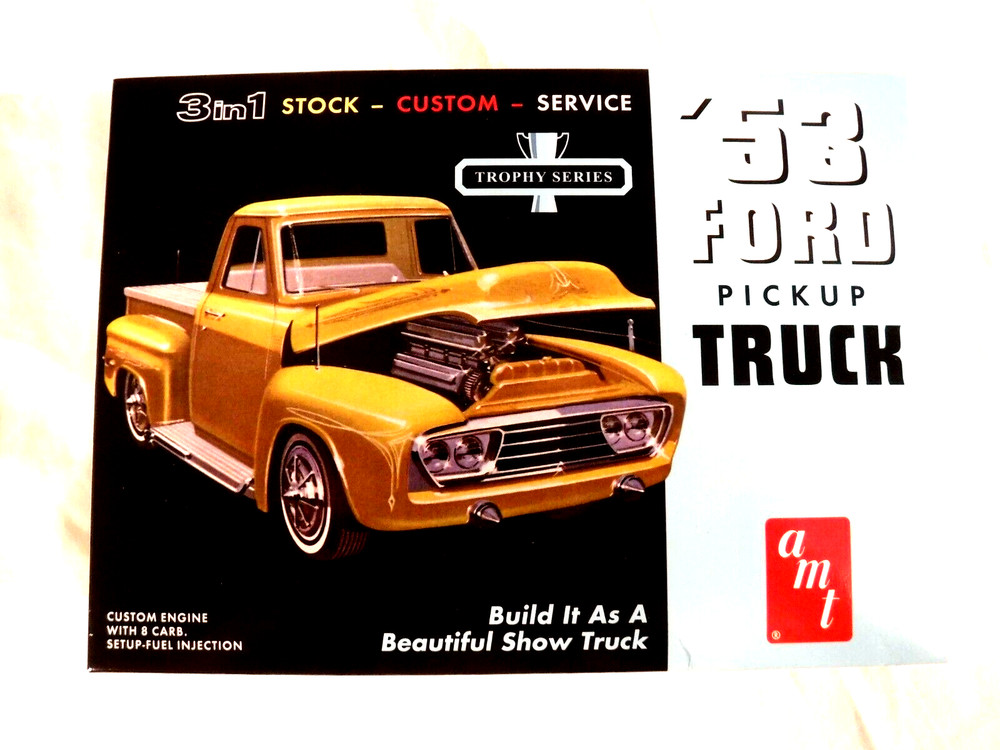 1/25 AMT ’53 Ford Pick-up Truck Trophy Series 3 in 1 kit AMT882/12 Open Box