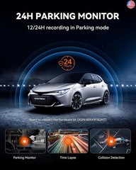 WOLFBOX G930 10” Rear View Mirror Camera with 5.8GHz WiFi, 4K Dash Cam Front