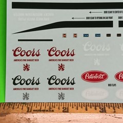 Coors Beer Decal Sheet Peterbilt 352 Pacemaker Cabover 1/25 AMT Waterslide COE