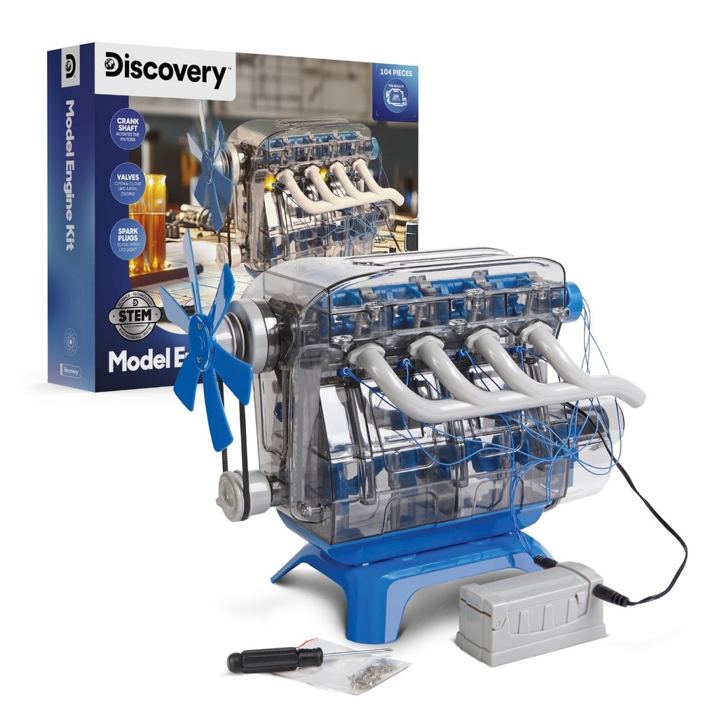 Discovery Mindblown Model Engine Building Kit 4 Cylinder Combustion STEM – NEW™
