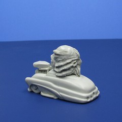 Jimmy Flintstone resin Lil Shitzz “The Creature” aboard a ’49 Merc LS6