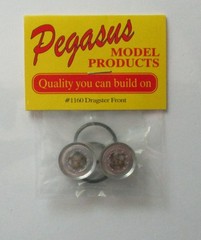 Pegasus 1160 Dragster Front Wheels Rims Tires (Set of 2) Model Car Accessory