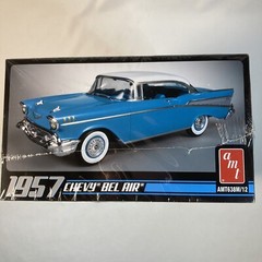 AMT 1957 Chevy Bel Air 1/25 Scale Molded in Blue Plastic Model Car Kit NEW!