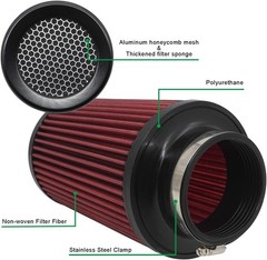 3 3.5 4 inch Cold Air Intake Filter 76mm 89mm 101mm Performance Cone Air