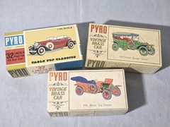 Vintage 1/32 PYRO 1911 MERCER 1911 STEVENS 1932 LINCOLN MINT IN ORG BOXES 1960s