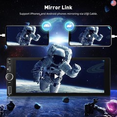 Single Din Touchscreen Car Stereo with Wireless Carplay and Android Auto – 6.86