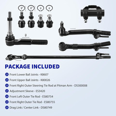4WD Front Steering Suspension Kit for 2005-2016 Ford F-250 F-350Super Duty, 4 Lo